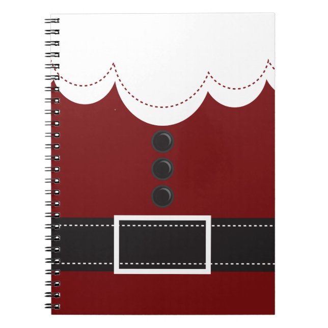 Caderno Espiral Design de Natal Santa Claus Suit (Frente)