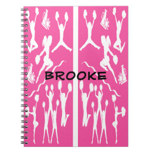 Caderno Espiral DESIGN DE NOTEBOOK ESPIRAL cheerleader BRANCO E TI