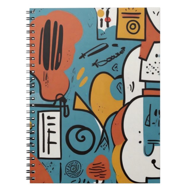 Caderno Espiral Design de notebook Vibrant Abstrato (Frente)