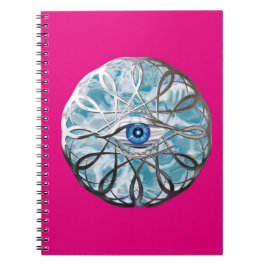 Caderno Espiral Design de olhos místicos cromo
