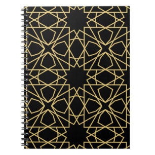 Caderno Espiral Design de Padrão Geométrico Islâmico