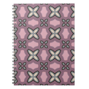 Caderno Espiral Design de padrão rosa e Cinza