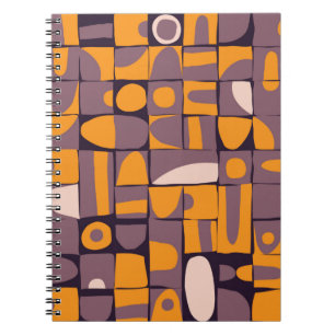 Caderno Espiral Design de padrão sem costura com forma geométric