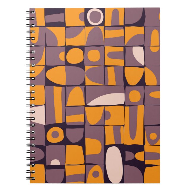 Caderno Espiral Design de padrão sem costura com forma geométrica  (Frente)