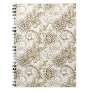 Caderno Espiral Design de Paisley Floral de Luxo Elegante Arte