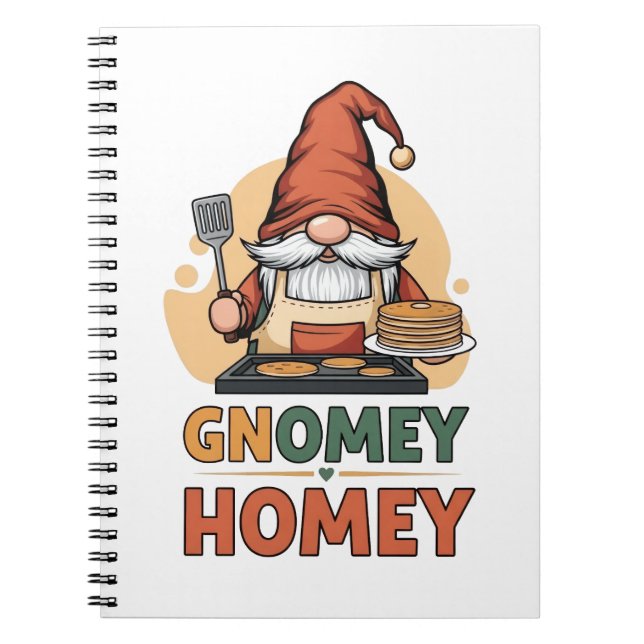 Caderno Espiral design de panquecas Gnomey homey (Frente)