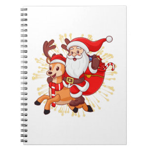 Caderno Espiral **"Design de Papai Noel Divertido – Roupas Diverti