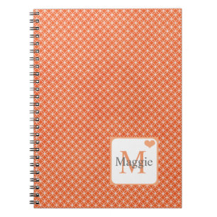 Caderno Espiral Design de Pêssego Moderno Personalizado