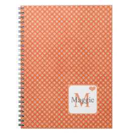 Caderno Espiral Design de Pêssego Moderno Personalizado