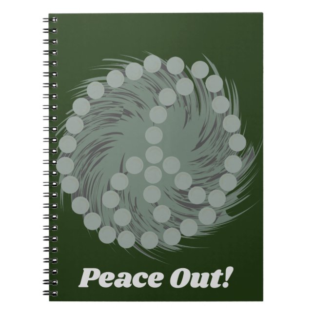 Caderno Espiral Design de PÊssego Vegetal com Padrão de Ervilha (Frente)