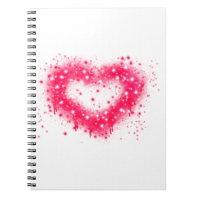 Caderno Espiral design de pintura rosada a rosa com spray de grafi (Frente)