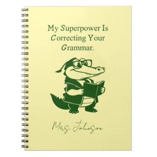 Caderno Espiral Design de professor de inglês engraçado superpoder