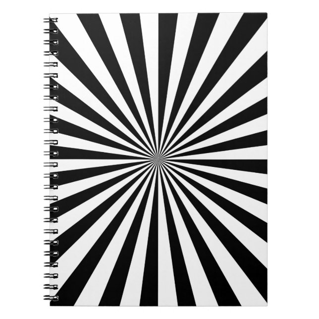 Caderno Espiral Design de roda de rotura óptica clássica (Frente)