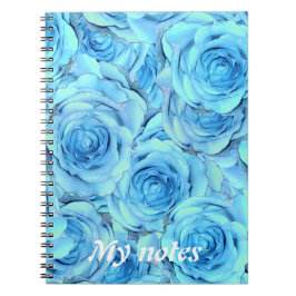 Caderno Espiral Design de rosa opulento em notebook turquesa