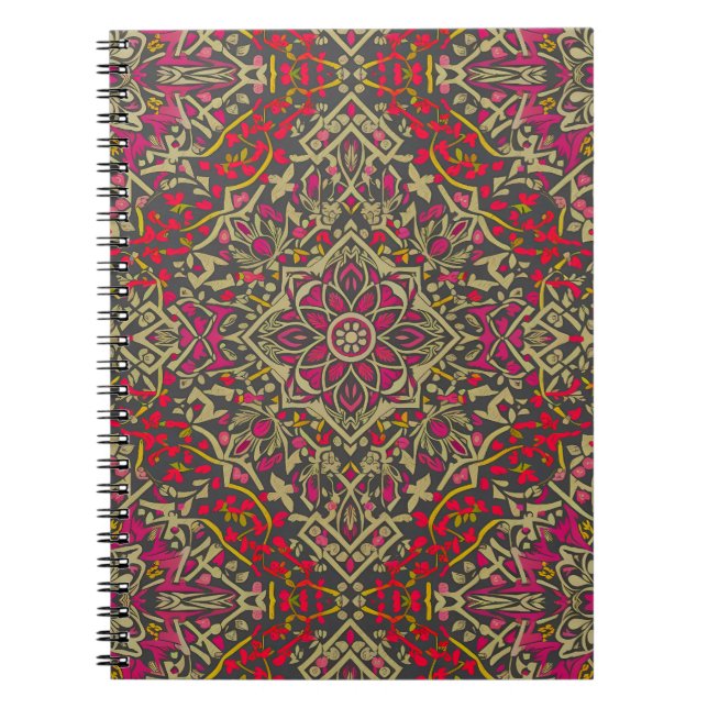 Caderno Espiral Design de Rug Oriental Tradicional (Frente)