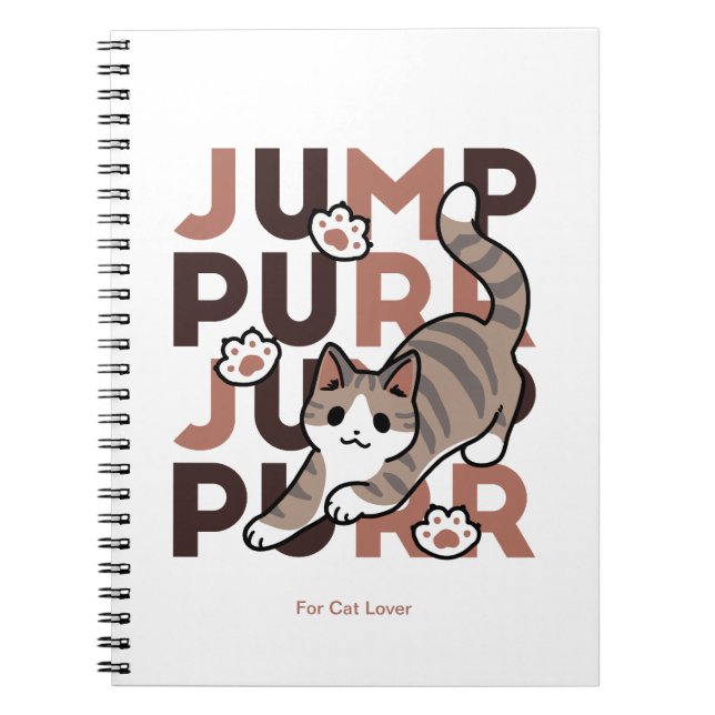 Caderno Espiral Design de Salto de Gato Reprodutivo - Trabalho de  (Frente)