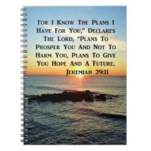 CADERNO ESPIRAL DESIGN DE SCRIPTURE SERENE SUNRISE JEREMIAH 29:11