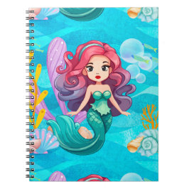 Caderno Espiral design de sirene mística