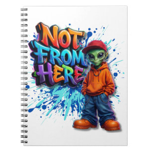 Caderno Espiral Design de streetwear alienígena engraçado não daqu
