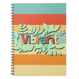 Caderno Espiral Design de texto botânico vibrante colorido