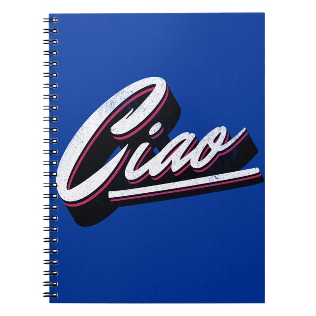 Caderno Espiral Design de texto Ciao (Frente)