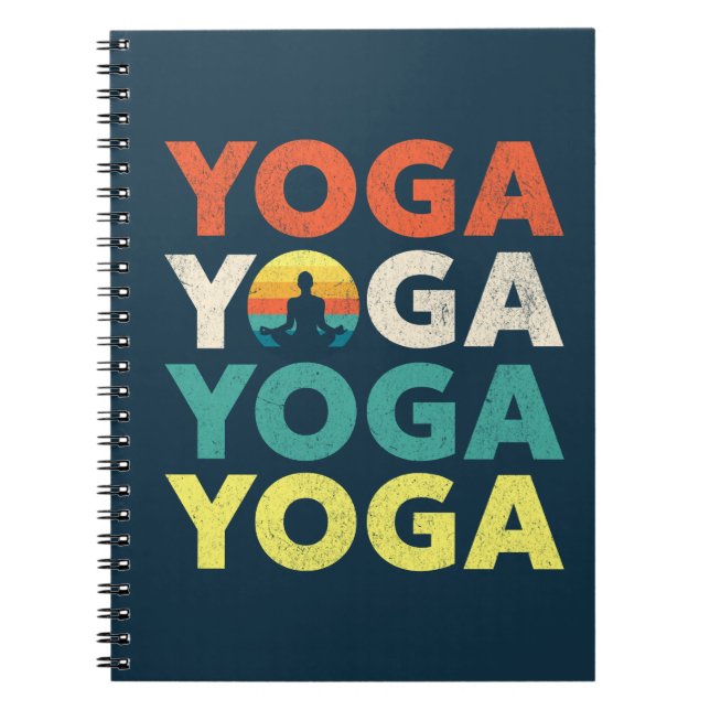 Caderno Espiral Design de texto Yoga (Frente)