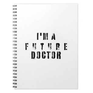 Caderno Espiral Design de Tipografia Grunge de Futuro Médico