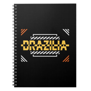 Caderno Espiral Design de Tipografia Moderna Brasilia