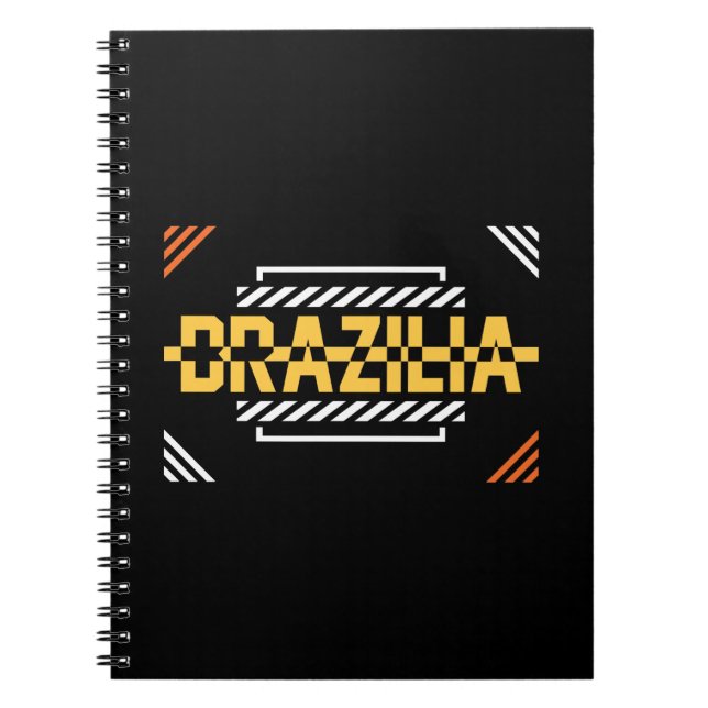 Caderno Espiral Design de Tipografia Moderna Brasilia (Frente)