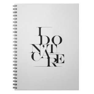 Caderno Espiral Design de Tipografia Preta e Branca "Não me impor