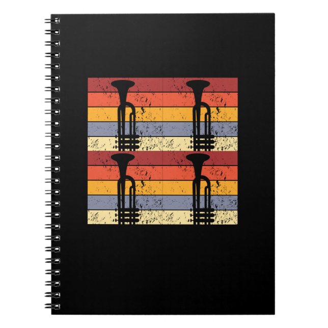 Caderno Espiral Design de Trompete Vintage (Frente)