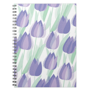 Caderno Espiral Design de Tulipas: floral violeta pálido.