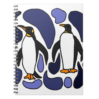 Caderno Espiral Design do abstrato da arte do pinguim de imperador