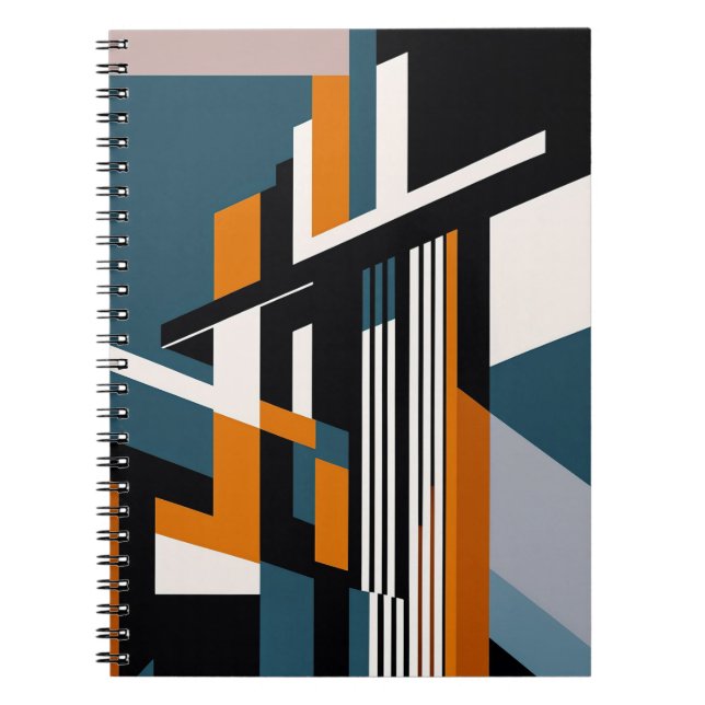 Caderno Espiral Design do abstrato geométrico moderno a frio (Frente)