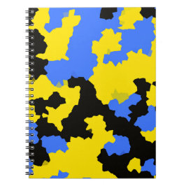 Caderno Espiral Design do abstrato preto amarelo