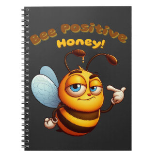 Caderno Espiral Design do Cartoon Amarelo Confiante