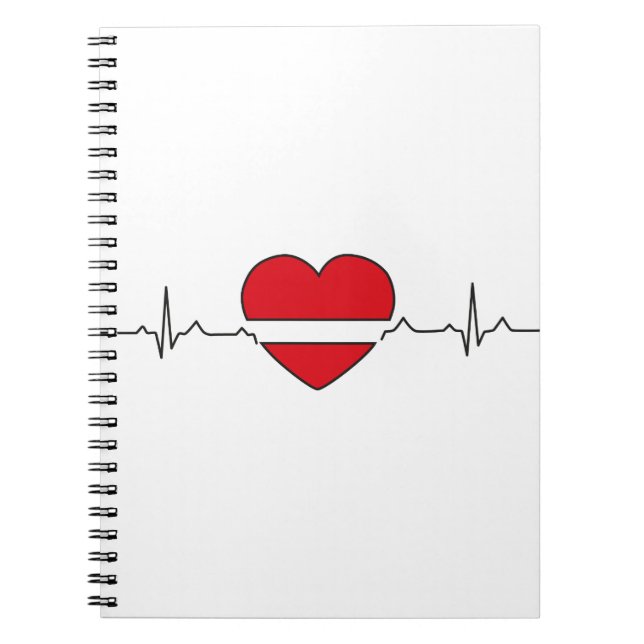 Caderno Espiral design do coração (Frente)