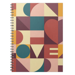 Caderno Espiral design do dia de os namorados, fundo abstrato.