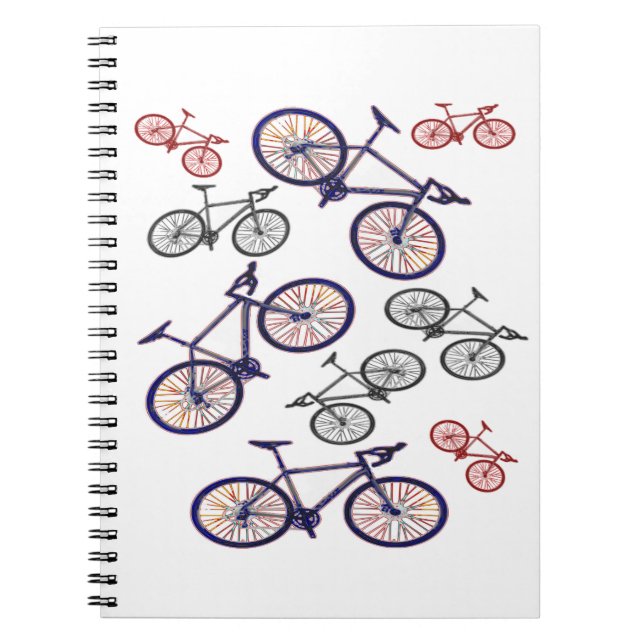 Caderno Espiral Design do impressão da bicicleta (Frente)