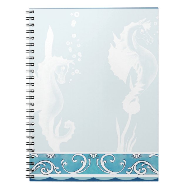 Caderno Espiral Design do mar azul (Frente)