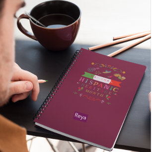 CADERNO ESPIRAL DESIGN DO MÊS DO PATRIMÔNIO HISPÂNICO NACIONAL