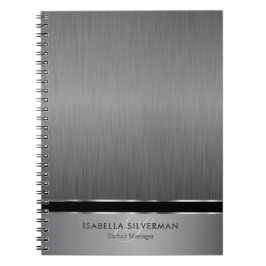 Caderno Espiral Design do Monograma Executivo - Aço do pincel