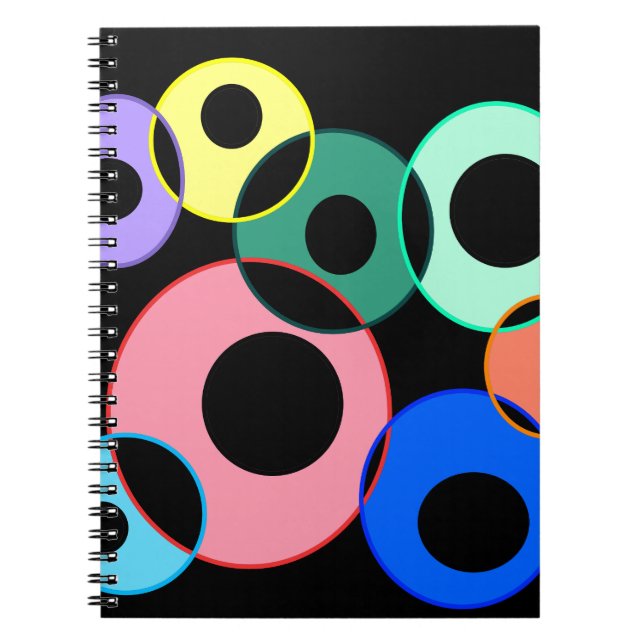 Caderno Espiral Design do Rainbow Billiard Balls (Frente)