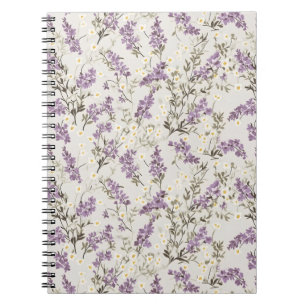 Caderno Espiral Design do ventilador da lavanda