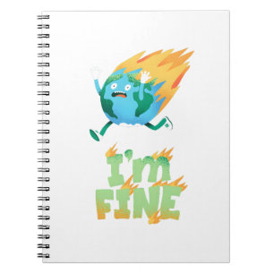 Caderno Espiral Design engraçado de mudança climática da Terra “Es