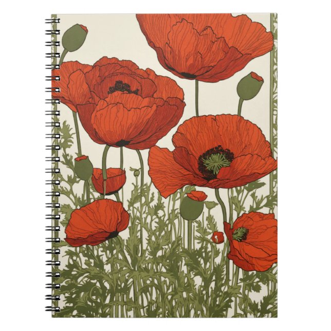 Caderno Espiral Design floral elegante (Frente)