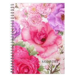 Caderno Espiral Design Floral Personalizado
