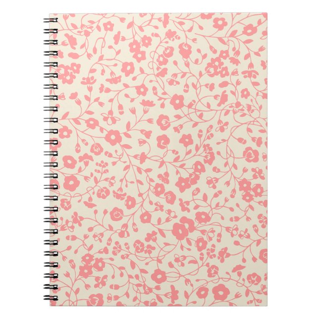 Caderno Espiral Design Floral Trepadeiras Rosa (Frente)