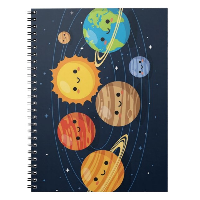 Caderno Espiral Design Fofo da Terra – Educacional (Frente)