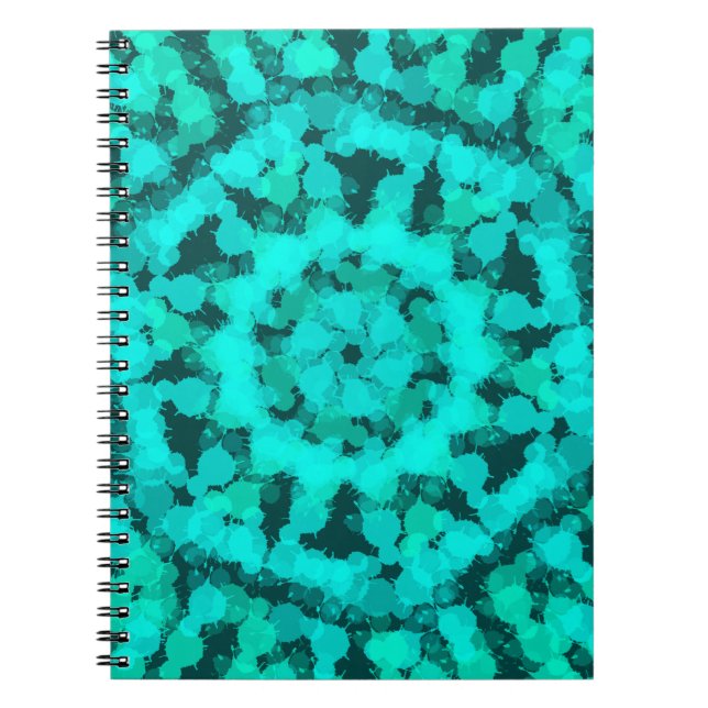 Caderno Espiral Design geométrica verde-hormonal (Frente)